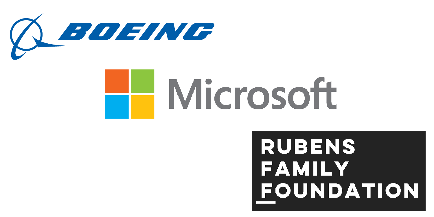 Boeing Microsoft and Rubens Family Foundation logos